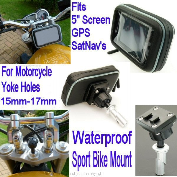 5inch GPS SatNav Motorcycle Yoke Mount - 15mm (sku 14047)