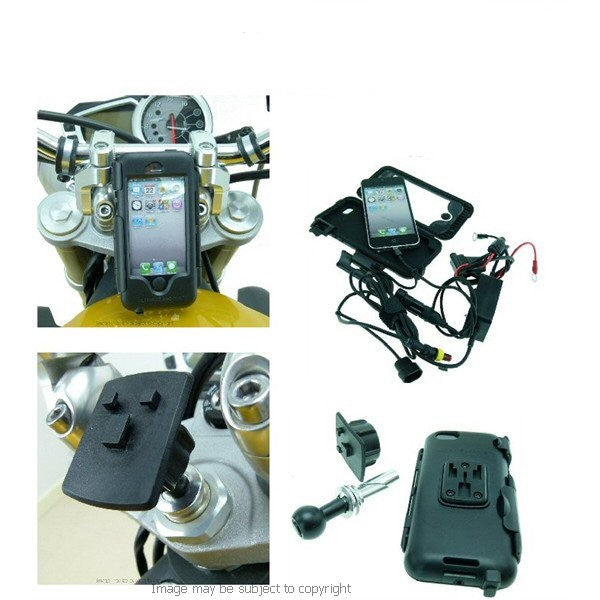 Powered 20.5mm-24.5mm iPhone 5 Motorcycle Fork Stem Tough Case Yoke Mount (sku 16235)