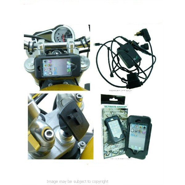 Waterproof Motorcycle Hella - DIN Powered Yoke Fork Stem Mount for iPhone 5 5S (sku 16247)