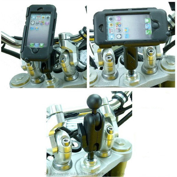 Waterproof Extension Arm iPhone 5 13mm - 14.7mm Motorcycle Fork Stem Yoke Mount (sku 16420)