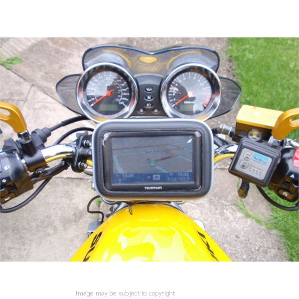 RAM Motorcycle, Motorbike, Bike Handlebar Mount RAM-B-149z with ARKON Waterproof Case-TomTom, Garmin, Navman & Other GPS SatNav (SKU 7504)