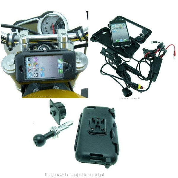 Powered 13mm-14.7mm iPhone 5S Motorcycle Fork Stem Yoke Tough Case Mount (sku 17607)