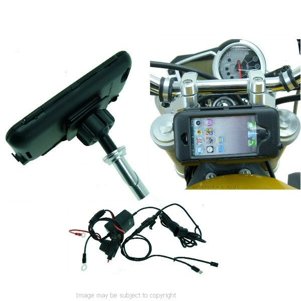 Powered 20.5mm-24.5mm iPhone 5S Motorcycle Fork Stem Tough Case Yoke Mount (sku 17608)