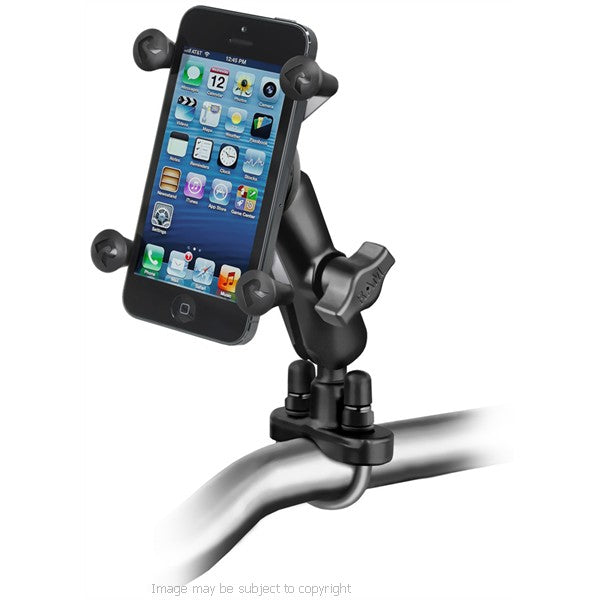 RAM X-Grip iPhone 5s Holder with Double Socket Arm and U-Bolt Handlebar Mount (sku 18236)