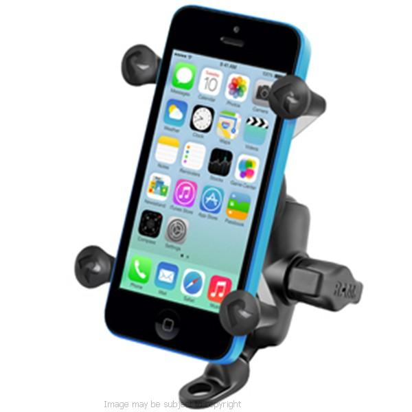 RAM X-Grip iPhone 5 Holder with Short Double Socket Arm and 9mm Angled Base Motorcycle Mount (sku 18276) - BuyBits Ltd UK