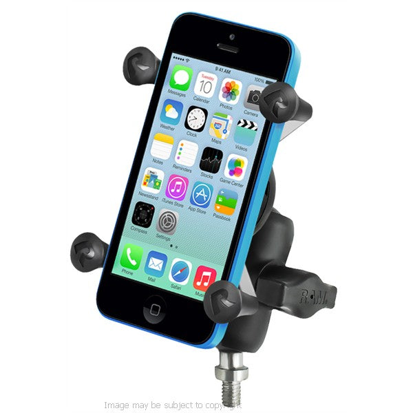 RAM X-Grip iPhone 5 Holder with Short Double Socket Arm and M10 Threaded 1inch Diameter Ball Mount (sku 18285)