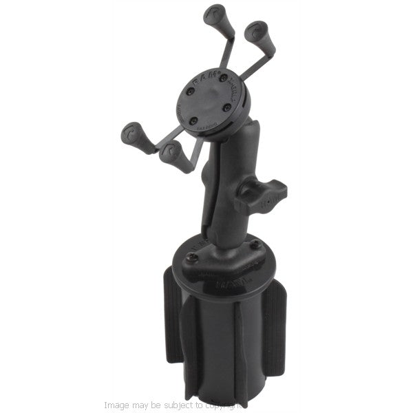 RAM X-Grip iPhone 5 Holder with Double Socket Arm and RAM-A-CAN II Universal Cup Holder Mount (sku 18451)