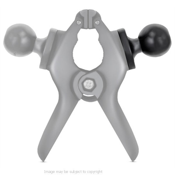 RAM Medium Tough-Clamp with Double Socket Arm &amp; 1inch Ball with 1-4inch-20 thread stud Mount for Cameras (sku 18486)