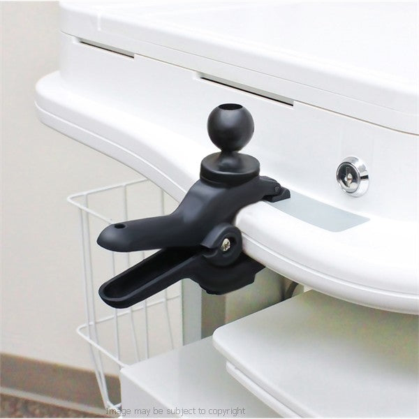 RAM Medium Tough-Clamp with Double Socket Arm &amp; Universal X-Grip 7inch Small Tablet Holder. (sku 18483)