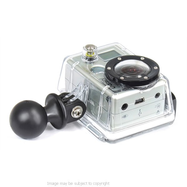 RAM Medium Tough-Clamp with Double Socket Arm and Custom GoPro Hero Adapter. (sku 18485)