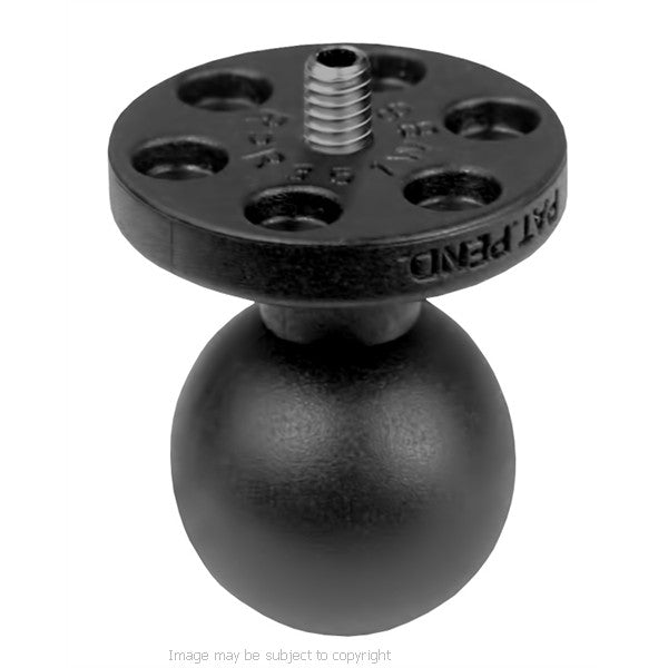 RAM Small Tough-Clamp with Double Socket Arm &amp; 1inch Ball with 1-4inch-20 thread stud Mount for Cameras (sku 18506)