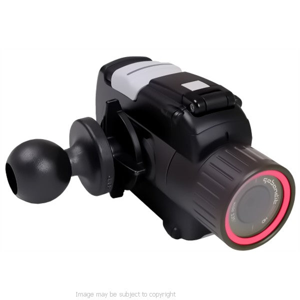 RAM Small Tough-Clamp with Double Socket Arm &amp; 1inch Ball with 1-4inch-20 thread stud Mount for Cameras (sku 18506)