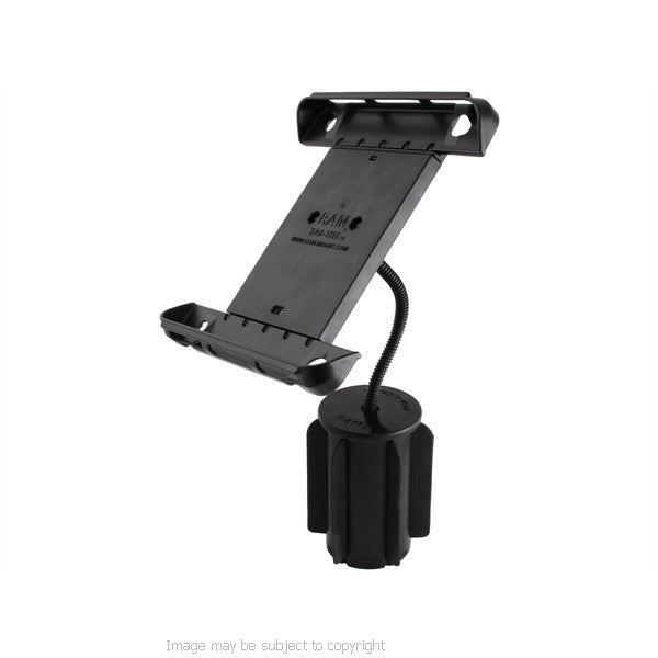 RAM Tab-Tite Cradle with Flex Arm Cup Holder Mount for iPad 4, 3, 2, &amp; 1. (sku 18536)