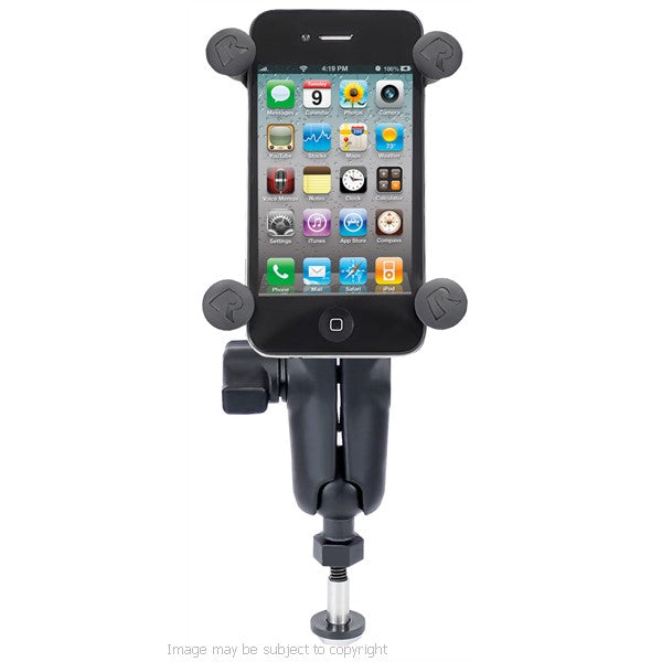 RAM Harley-Davidson Mirror Post Mount with Double Socket Arm and X-Grip Phone Holder. (sku 18558)