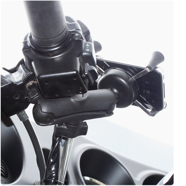 RAM Harley-Davidson Mirror Post Mount with Double Socket Arm and X-Grip Phone Holder. (sku 18558)