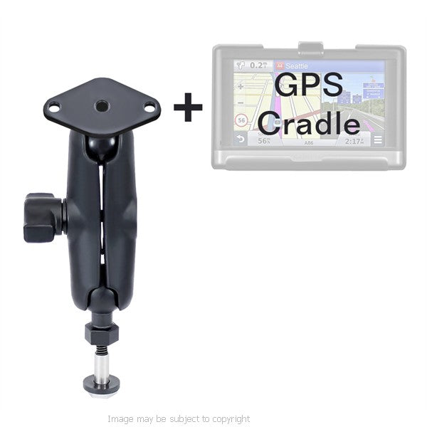 RAM Harley-Davidson Mirror Post Mount, Double Socket Arm, Diamond Base Adapter for GPS Cradles. (sku 18561)