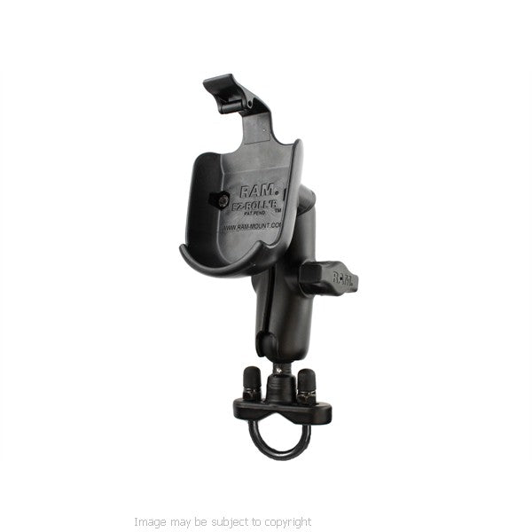 RAM SPOT IS GPS Holder with U-Bolt Mount, Double Socket Arm &amp; Diamond Base. (sku 18564)