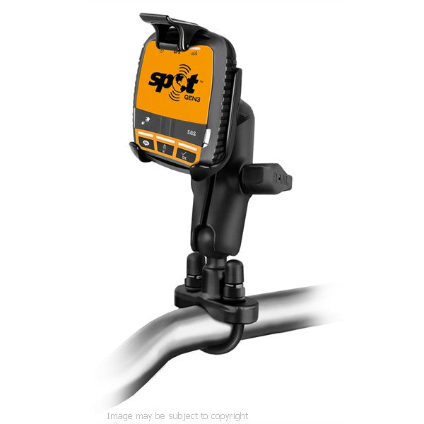 RAM SPOT GEN3 Holder with U-Bolt Mount, Double Socket Arm &amp; Diamond Base. (sku 18566)
