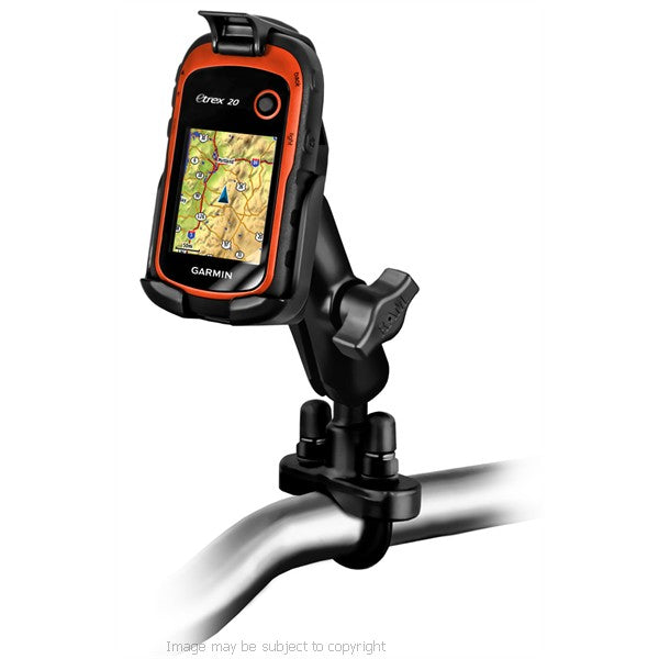 RAM Garmin eTrex 10, 20, 30 Holder with U-Bolt Mount, Double Socket Arm &amp; Diamond Base. (sku 18576)
