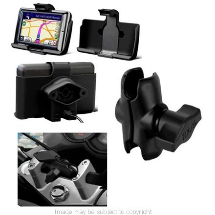 RAM Handlebar Clamp Mount RAM-B-186-GA37 with Short 1.25inch (1 3-4) arm &amp; Garmin Nuvi 1690 cradle (SKU 7258)