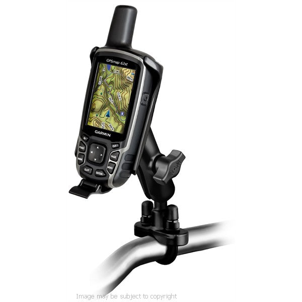 RAM Garmin GPSMAP 62 &amp; Astro 320 Holder with U-Bolt Mount, Double Socket Arm &amp; Diamond Base (sku 18639)