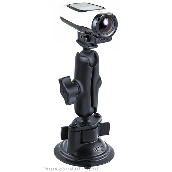 RAM Custom Garmin VIRB™ Camera Adapter with Twist Lock Suction Cup Mount. (sku 18663)