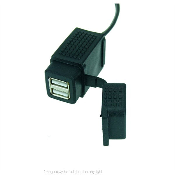 6inch BuyBits Weatherproof Dual USB Charging Socket with Hella - DIN - BMW Plug (sku 18666)