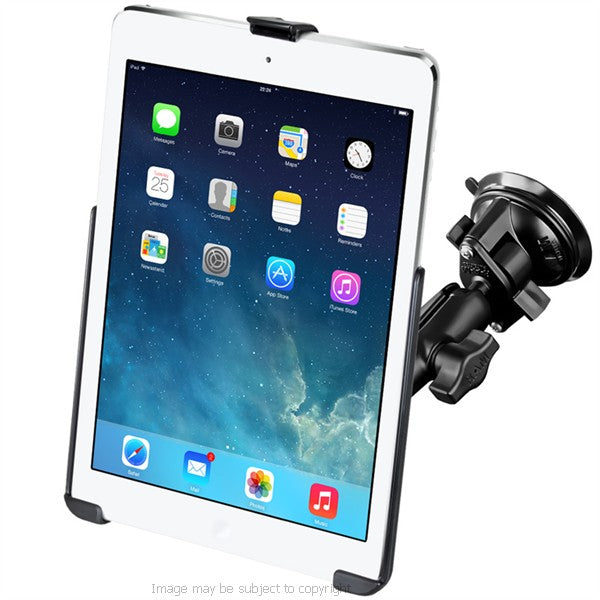 RAM EZ-ROLL'R Apple iPad Air Holder with Twist Lock Suction Cup Complete Mounting Kit. (sku 18706)