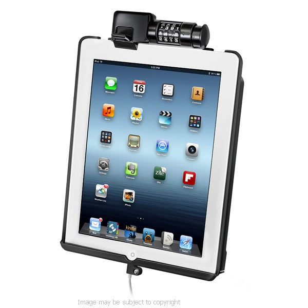 RAM DOCK-N-LOCK Cradle for Apple iPad 4th Gen WITHOUT CASE, SKIN OR SLEEVE. (sku 18987)