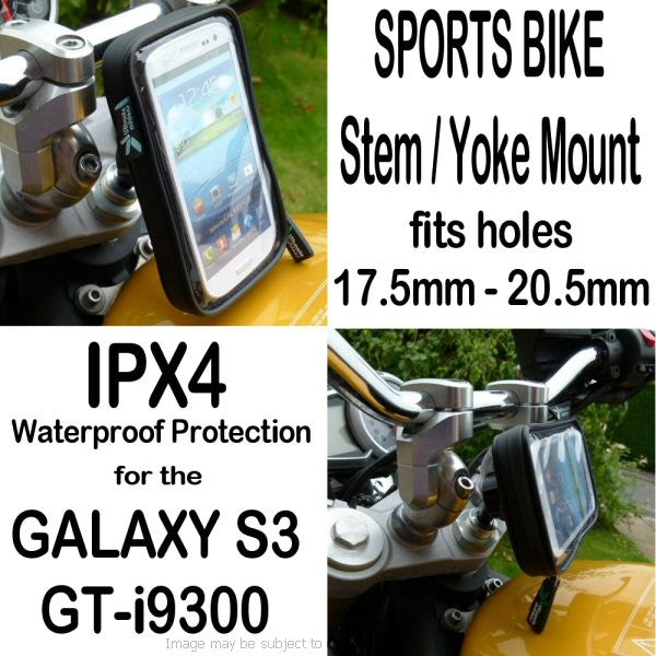 19mm Galaxy S3 GT-i9300 Motorcycle Central Fork Stem Yoke Mount (sku 14820)