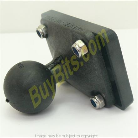Arkon Dual T 2 lugg mounting system on a RAM 1inch Ball mounting fixture for use with RAM Motorcycle Mounts (sku 7284)