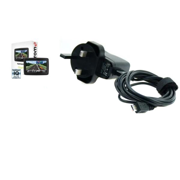 EXTRA LONG 2m UK 3 pin Mains Power Charger &amp; Sync Cable for the TomTom START 20 (sku 11064)
