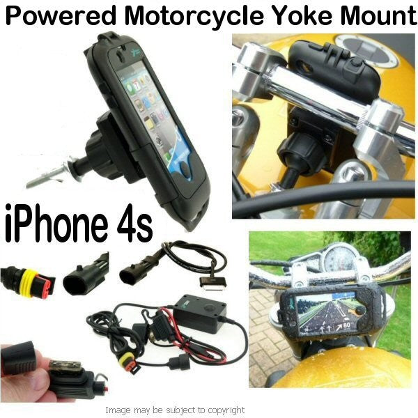 Powered iPhone 4S Motorcycle Yoke Mount Kit 20.5mm-24.5mm (sku 14903)