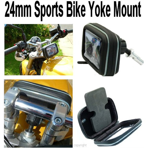 24mm Sports Bike Motorcycle Fork Stem Yoke TomTom GPS Satnav Mount fits 3inch &amp; 4.3inch screens (SKU 16138)