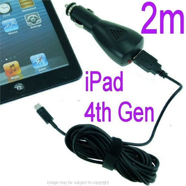 LONG 2m iPad 4th Gen Car Vehicle Charger (sku 16300)