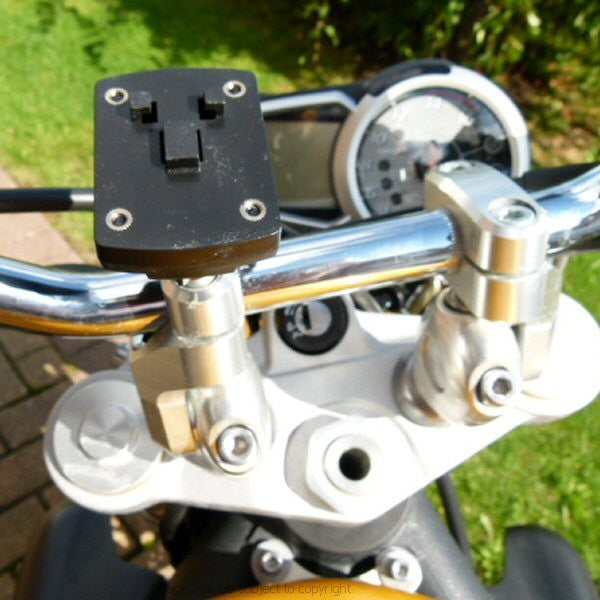 Motorcycle Handlebar Top Clamp M8 Mount &amp; Ultimate Addons 3 Prong Adaptor (sku 11086)