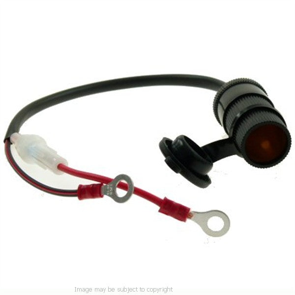 Direct to Battery 30cm 12V Inline Motorcycle Power Socket Cable (sku 8809)