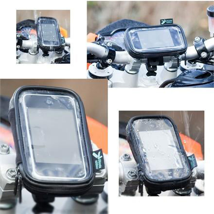 Motorcycle, Motorbike, Bicycle, Bike Handlebar Mount for with Waterproof Case Mobile Phone or SmartPhones 125mm x 65mm (SKU 8194)