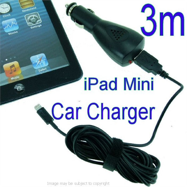 EXTRA LONG 3m iPad MINI Car Vehicle Charger (sku 16293)