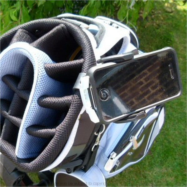 Golf Bag Clip Phone Mount fits the Apple iPhone 5S Smartphones (sku 17508)