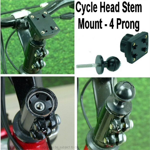 Bicycle Head Stem Mount with 4 Prong Adaptor (sku 16731)