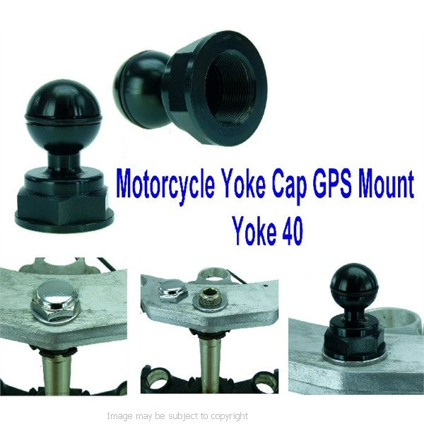 BMW, Kawasaki, Suzuki, Triumph, Yamaha  Motorcycle Yoke Cap GPS Mount - Yoke 40 (sku 16614)