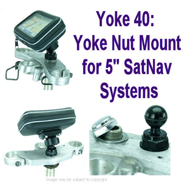 Yoke 40 - 5inch XL Screen GPS Satnav Motorcycle Yoke Nut Cap Mount  (sku 16712)