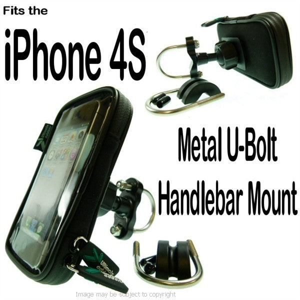 IPX4 Metal U Bolt iPhone 4S Motorcycle Mount (sku 15185)