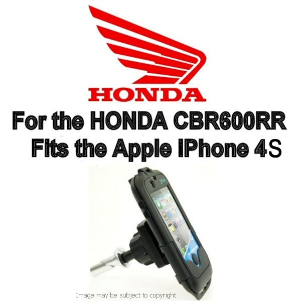 Honda CBR600RR 2007 13mm Central Fork Stem Yoke Motorcycle Mount &amp; Waterproof TOUGH Case for the Apple iPhone 4S (sku 13433)