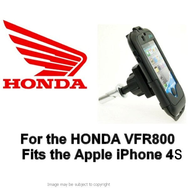 Honda VFR800 (all years) 19mm Central Fork Stem Yoke Motorcycle Mount &amp; Waterproof TOUGH Case for the Apple iPhone 4S (sku 13435)