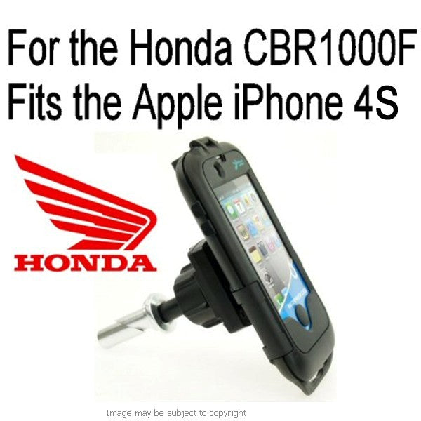 Honda CBR1000F all years 19mm Central Fork Stem Yoke Motorcycle Mount &amp; Waterproof TOUGH Case for the Apple iPhone 4S (sku 13438)