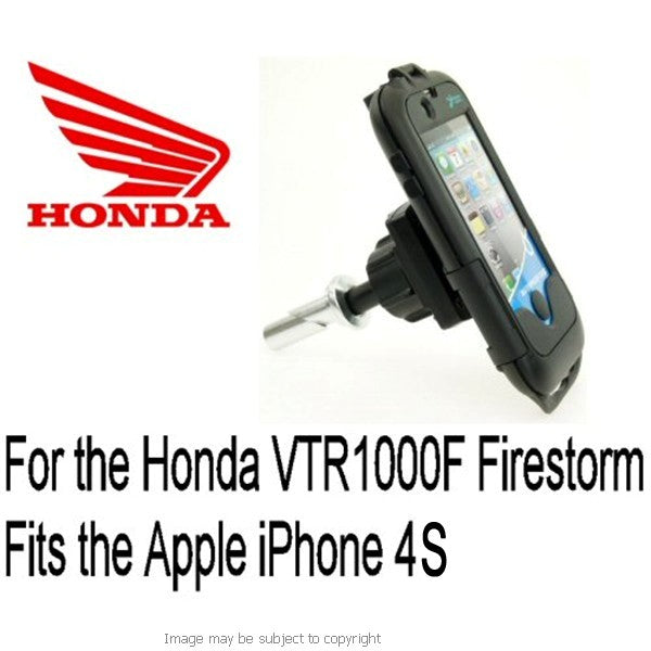 Honda VTR1000F Firestorm all years 19mm Central Fork Stem Yoke Motorcycle Mount &amp; Waterproof TOUGH Case for the Apple iPhone 4S (sku 13439)
