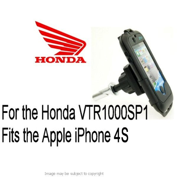 Honda VTR1000SP1 all years 19mm Central Fork Stem Yoke Motorcycle Mount &amp; Waterproof TOUGH Case for the Apple iPhone 4S (sku 13440)