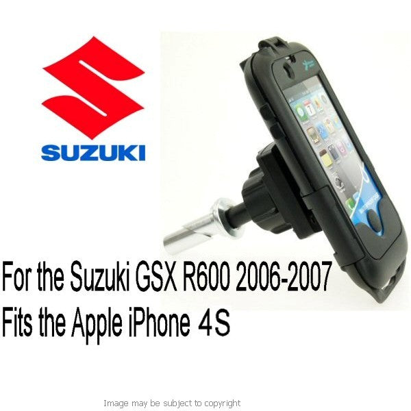 Suzuki GSX R600 2006-2007 15mm Central Fork Stem Yoke Motorcycle Mount &amp; Waterproof TOUGH Case for the Apple iPhone 4S (sku 13424)